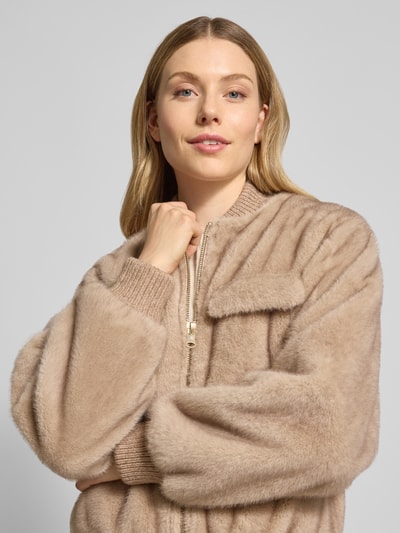 Beaumont Amsterdam Kurtka o kroju regular fit z imitacji futra z zamkiem błyskawicznym dwustronnym Beżowy 3