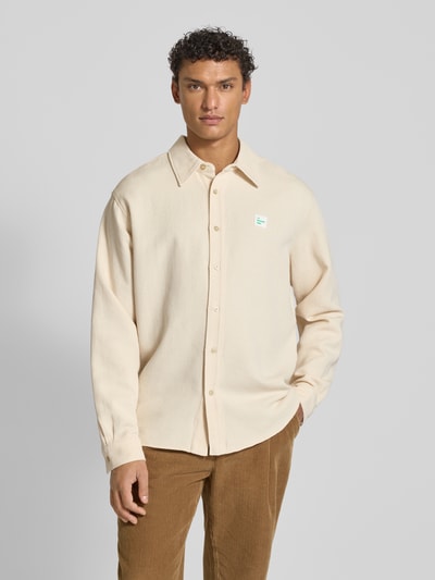 American Vintage Regular fit vrijetijdsoverhemd met labelpatch, model 'AFAZ' Beige - 4