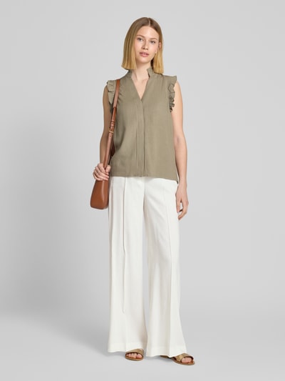 SEDUCTIVE Linnen broek met persplooien, model 'SHILOH' Offwhite - 1