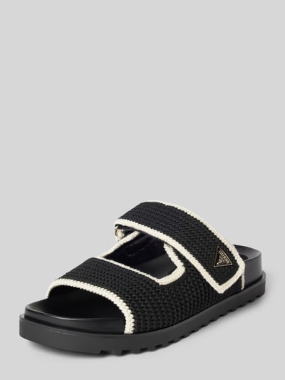 Guess Slides mit Logo-Applikation Modell 'FADENNA' Black 1