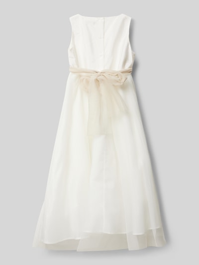 Une Hautre Couture Kleid mit floraler Applikation Offwhite 3