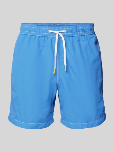 Hartford Badehose mit kontrastiven Ziernähten Modell 'Uni' Aqua 1