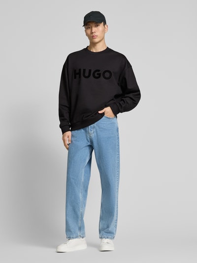 HUGO Sweatshirt mit Label-Print Modell 'Dinex' Black 1