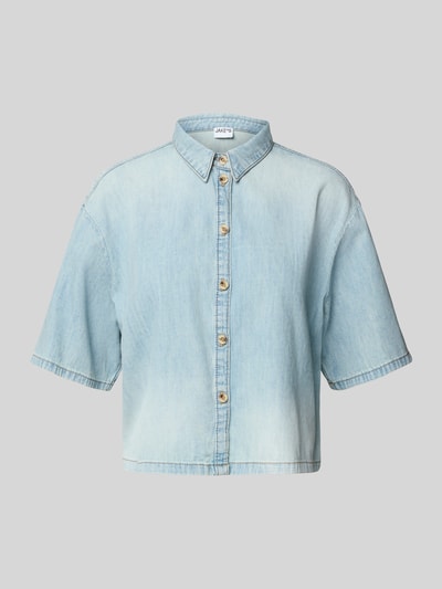 Jake*s Casual Regular Fit Jeansbluse mit 1/2-Arm Hellblau Melange 2