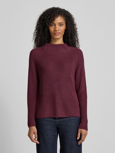 monari Strickpullover mit Stehkragen Bordeaux 4