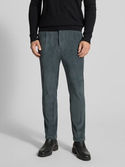 Zuitable Cordhose mit Bügelfalten und Gesäßtaschen Petrol 4