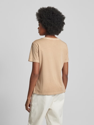 Gant T-Shirt mit Label-Stitching Sand 5