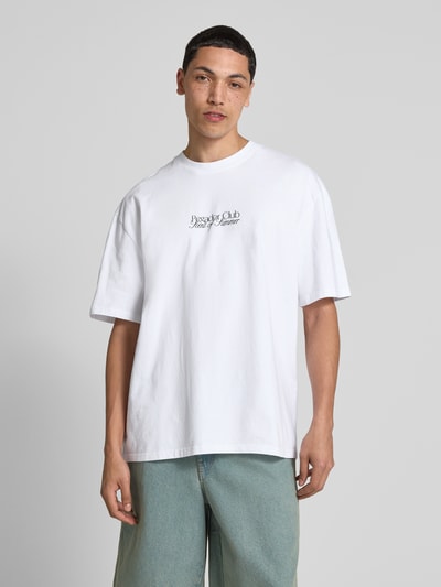 Pegador Oversized T-shirt met label- en statementprint, model 'Ramon' Wit - 4