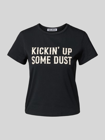 REVIEW T-shirt met statementprint Zwart - 2