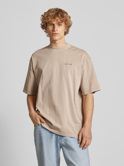 Pegador Oversized T-Shirt mit Label-Stitching Taupe 4