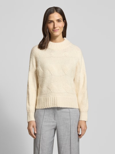 OPUS Strickpullover mit gerippten Abschlüssen Ecru 4