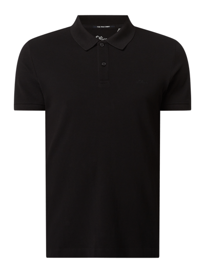 s.Oliver RED LABEL Koszulka polo o kroju regular fit z bawełny Czarny 2