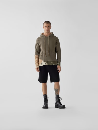 Greg Lauren Hoodie im Patchwork-Look Khaki 1