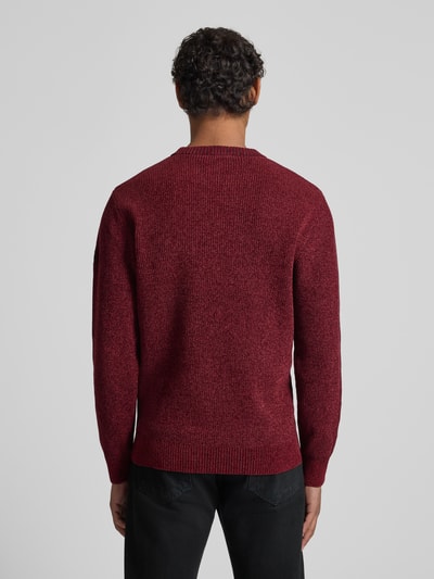 Tom Tailor Regular Fit Strickpullover aus Baumwoll-Mix Bordeaux 5