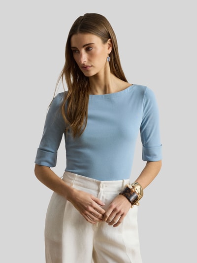 Lauren Ralph Lauren Slim Fit T-Shirt aus reiner Baumwolle Hellblau 4