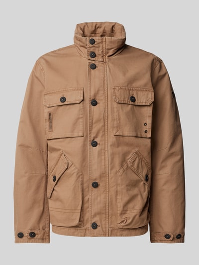 s.Oliver RED LABEL Regular Fit Bomberjacke im Utility Style mit Kapuze im Kragen Mittelbraun 2