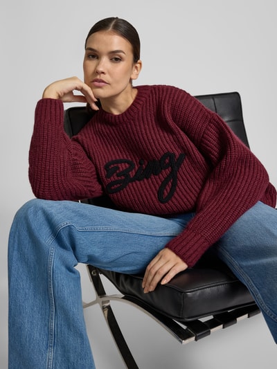 Anine Bing Pullover mit Label-Stitching Bordeaux 3