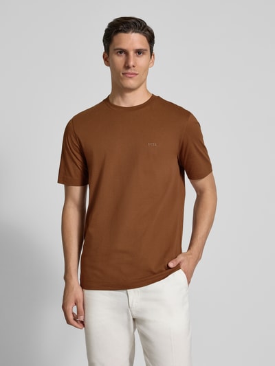BOSS Regular Fit T-Shirt aus reiner Baumwolle Modell 'THOMPSON 01' Cognac 4