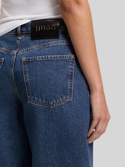 HUGO Jeansy o kroju barrel fit z czystej bawełny model 'GIMINE_5' Granatowy 3