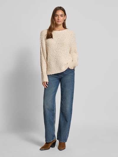 Apricot Sweter z dzianiny z okrągłym dekoltem Złamany biały 1