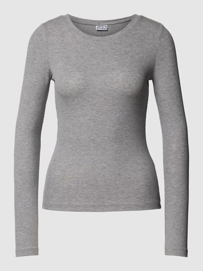 JAKE*S STUDIO WOMAN Longsleeve in unifarbenem Design Silber Melange 2