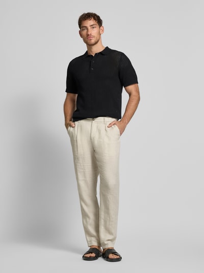 Lindbergh Koszulka polo o kroju relaxed fit z listwą guzikową Czarny 1