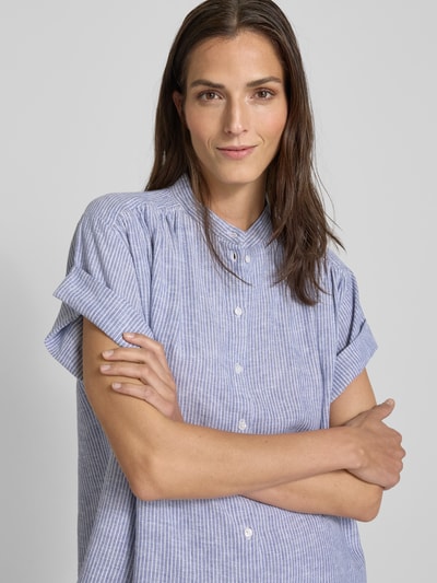 BOSS Orange Relaxed fit blouse met opstaande kraag, model 'Boleana' Lichtblauw - 3