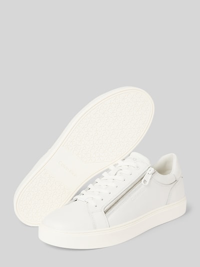 CK Calvin Klein Sneakersy skórzane z zapięciem na zamek błyskawiczny model ‘LACE UP’ Biały 3