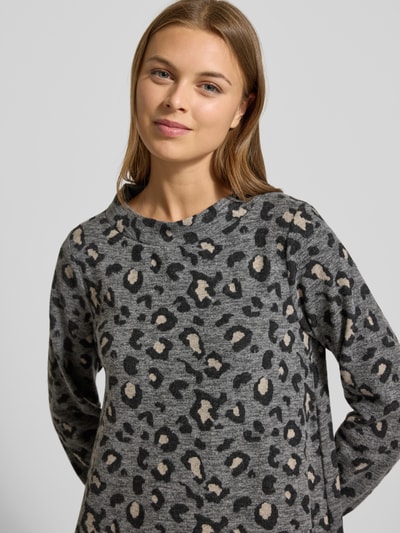 More & More Knielanges Jerseykleid im Allover-Look Anthrazit 3