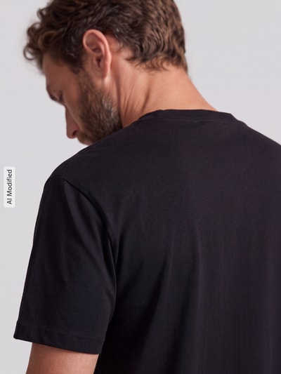 HUGO Regular Fit T-Shirt aus reiner Baumwolle Modell 'Derenn' Black 3