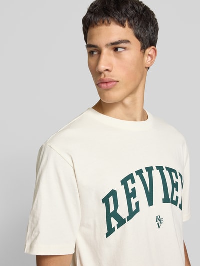 REVIEW T-Shirt mit Label-Print Offwhite 3