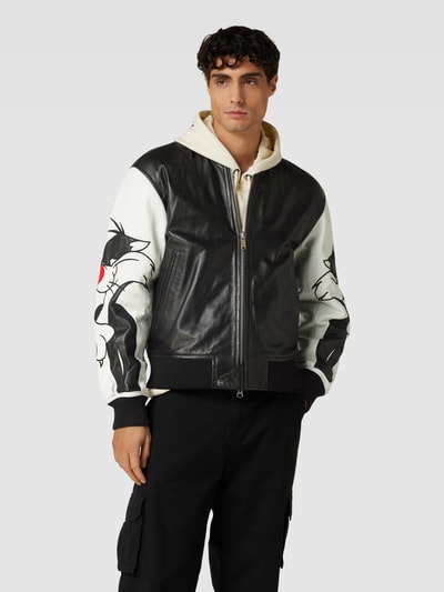 Iceberg Lederjacke mit Looney Tunes®-Stitching Black 4