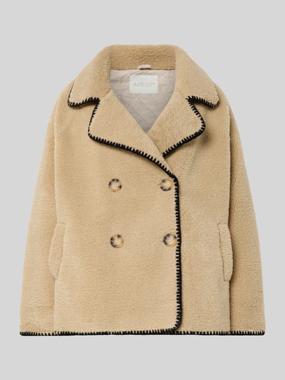 Apricot Jacke aus Teddyfell mit Eingrifftaschen Sand 2