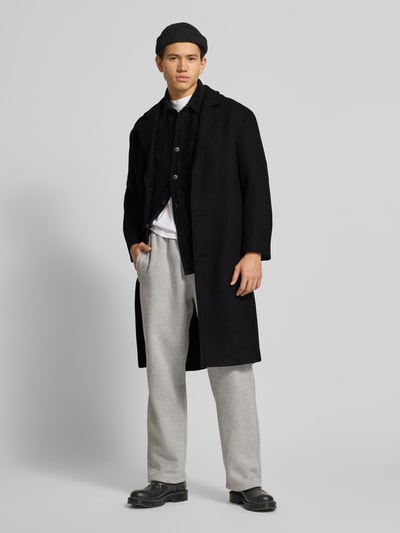 Edwin Regular fit vrijetijdsoverhemd van corduroy met kentkraag, model 'ANDER' Zwart - 1