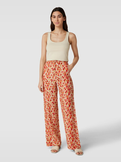 Max Mara Studio Stoffen broek met all-over motief, model 'GEMONA' Rood - 1