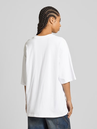 Review Oversized T-Shirt mit Label-Stitching Weiss 5