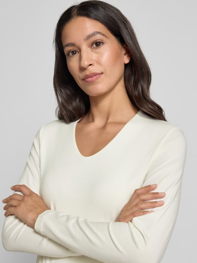 More & More Longsleeve mit V-Ausschnitt Offwhite 3