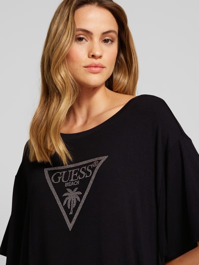 Guess Oversized T-Shirt mit Strasssteinbesatz Black 3