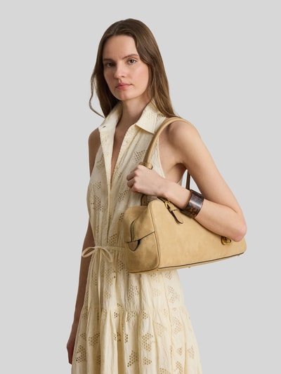 Lauren Ralph Lauren Henkeltasche aus echtem Veloursleder Beige 1