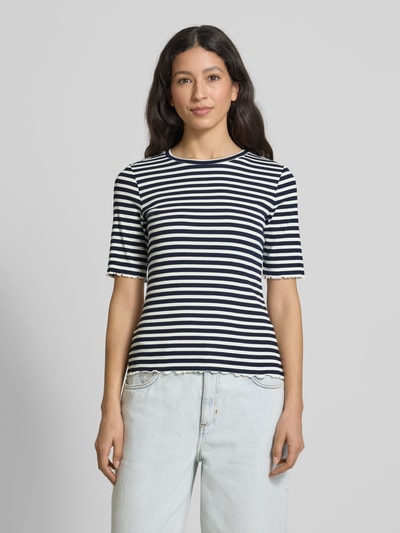 s.Oliver RED LABEL Bluzka o kroju regular fit z ozdobnym dołem Granatowy 4