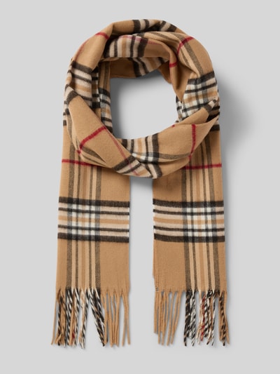 Christian Berg Men Schal mit Ausfransungen Camel 1