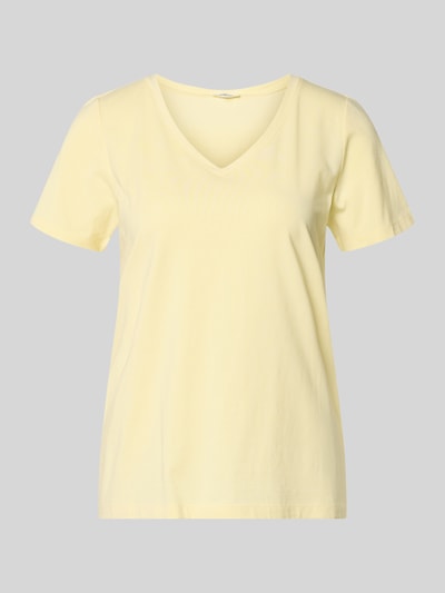s.Oliver RED LABEL krój regular fit t-shirt z mieszanki bawełny Jasnożółty 2