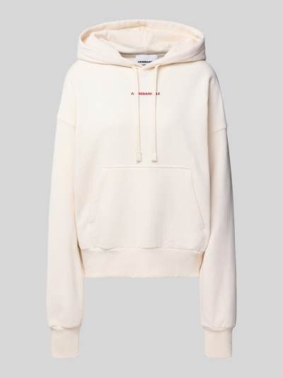 Productfoto, oversized hoodie uit puur katoen model 'FRANCISARAA DIFFERENCE' van Armedangels, effen, labeltekst, kangoeroezak, capuchon met tunnelkoord, lange mouwen, geribde boorden, sweatstof