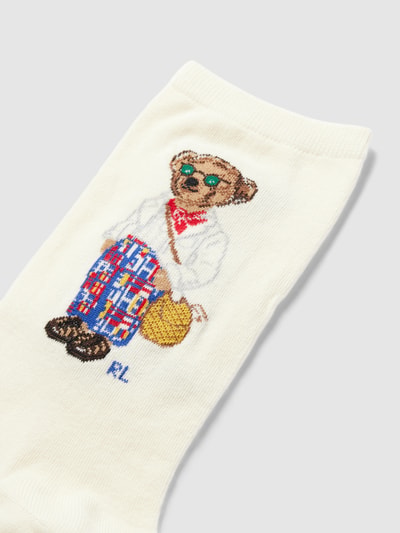 Polo Ralph Lauren Skarpety z detalem z motywem model ‘MARGAUX BEAR’ Złamany biały 2