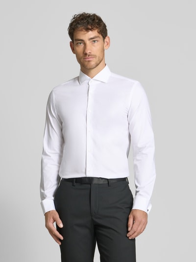 BOSS Slim Fit Business-Hemd mit Haifischkragen Modell 'Hank' Weiss 4