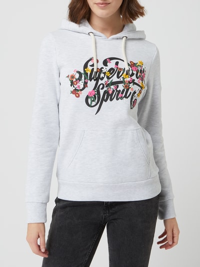 Superdry Hoodie mit Print  Hellgrau Melange 4