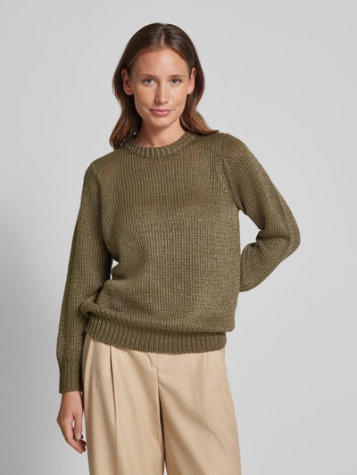 Soyaconcept Strickpullover mit Effektgarn Modell 'NALIKKA' Khaki 4