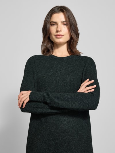 VERO MODA Fließendes Strickkleid mit langen Ärmeln Modell 'DOFFY' Dunkelgruen 3