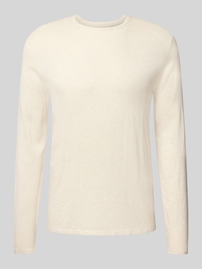 Christian Berg Men Regular fit pullover van puur katoen in gebreide look Offwhite gemêleerd - 2