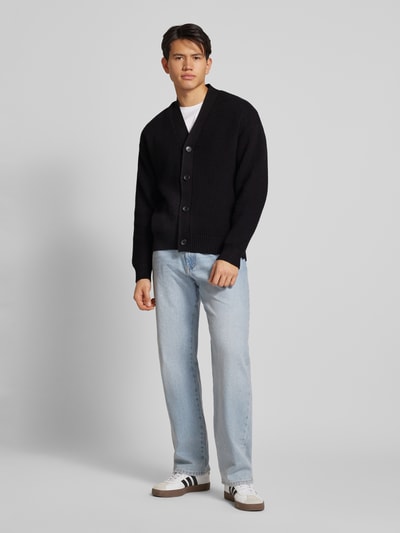 Jack & Jones Cardigan met V-hals, model 'DASH' Zwart - 1